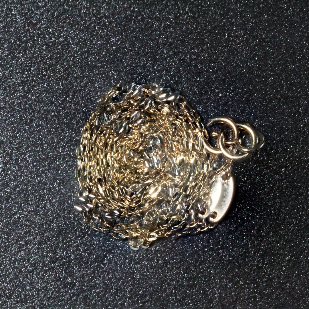 Diamond Cut Bead Links Pendant Chain in 14k Two Tone Gold (3.5mm)