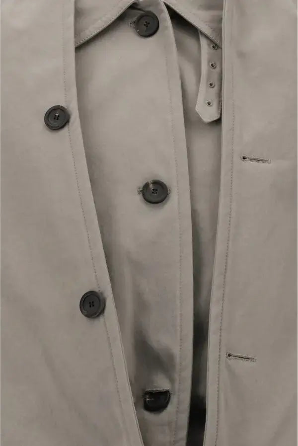 BALENCIAGA women's beige Reverse hooded Trench Coat