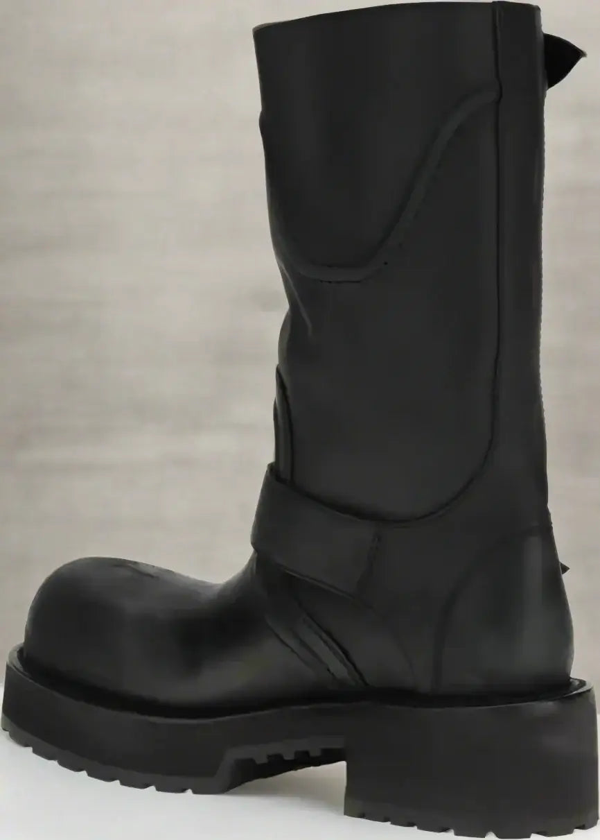 Black boot on a white background
