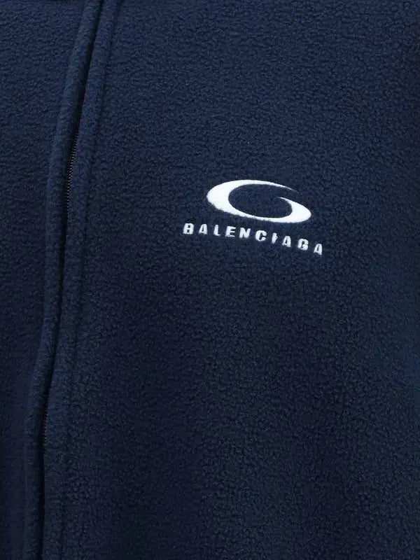 Navy blue fabric with Balenciaga logo in white