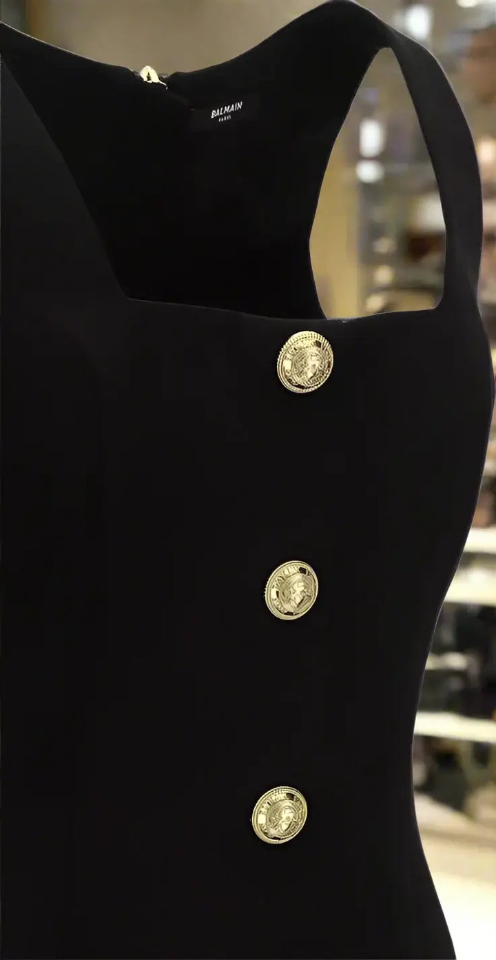 BALMAIN Black Wool Women Dress
