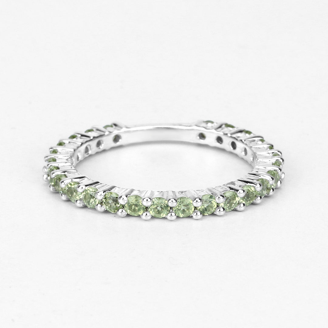 0.91 Carat Genuine Peridot .925 Sterling Silver Ring