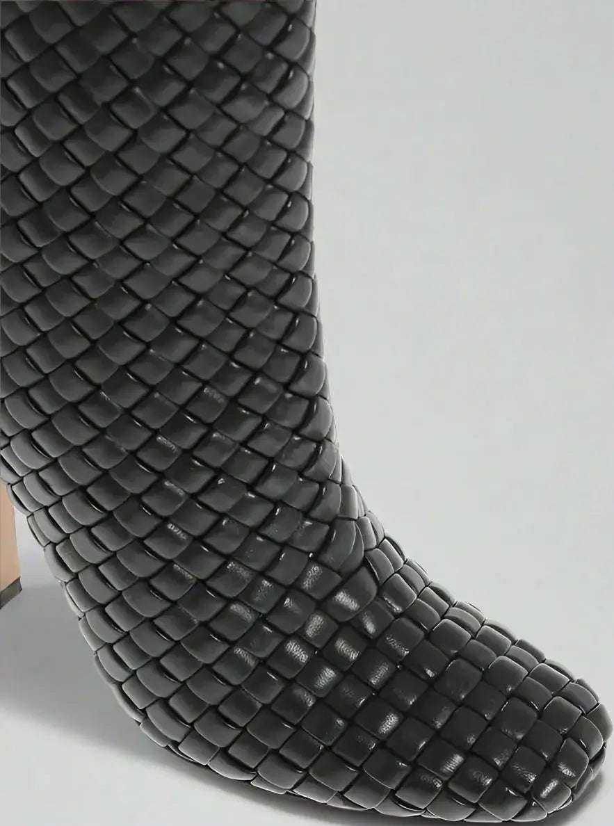 Bottega Veneta Woven Leather CANALAZZO Under the Knee Boots 10cm