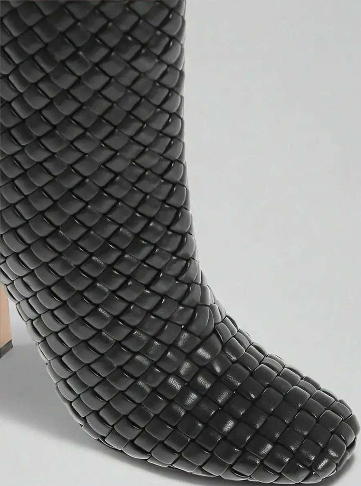 Bottega Veneta Woven Leather CANALAZZO Under the Knee Boots 10cm