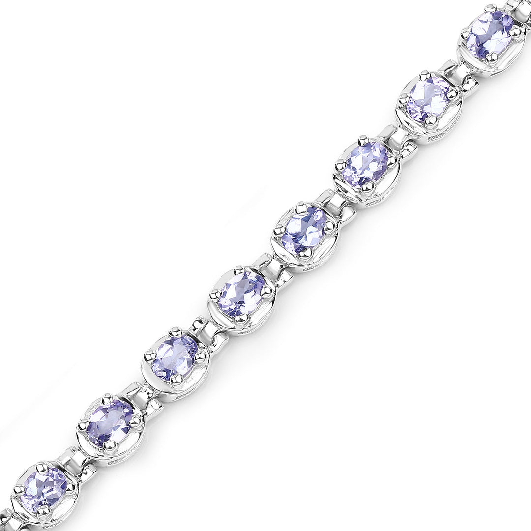 4.59 Carat Genuine Tanzanite .925 Sterling Silver Bracelet
