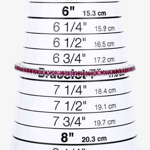 4.44 Carat Genuine Ruby .925 Sterling Silver Bracelet