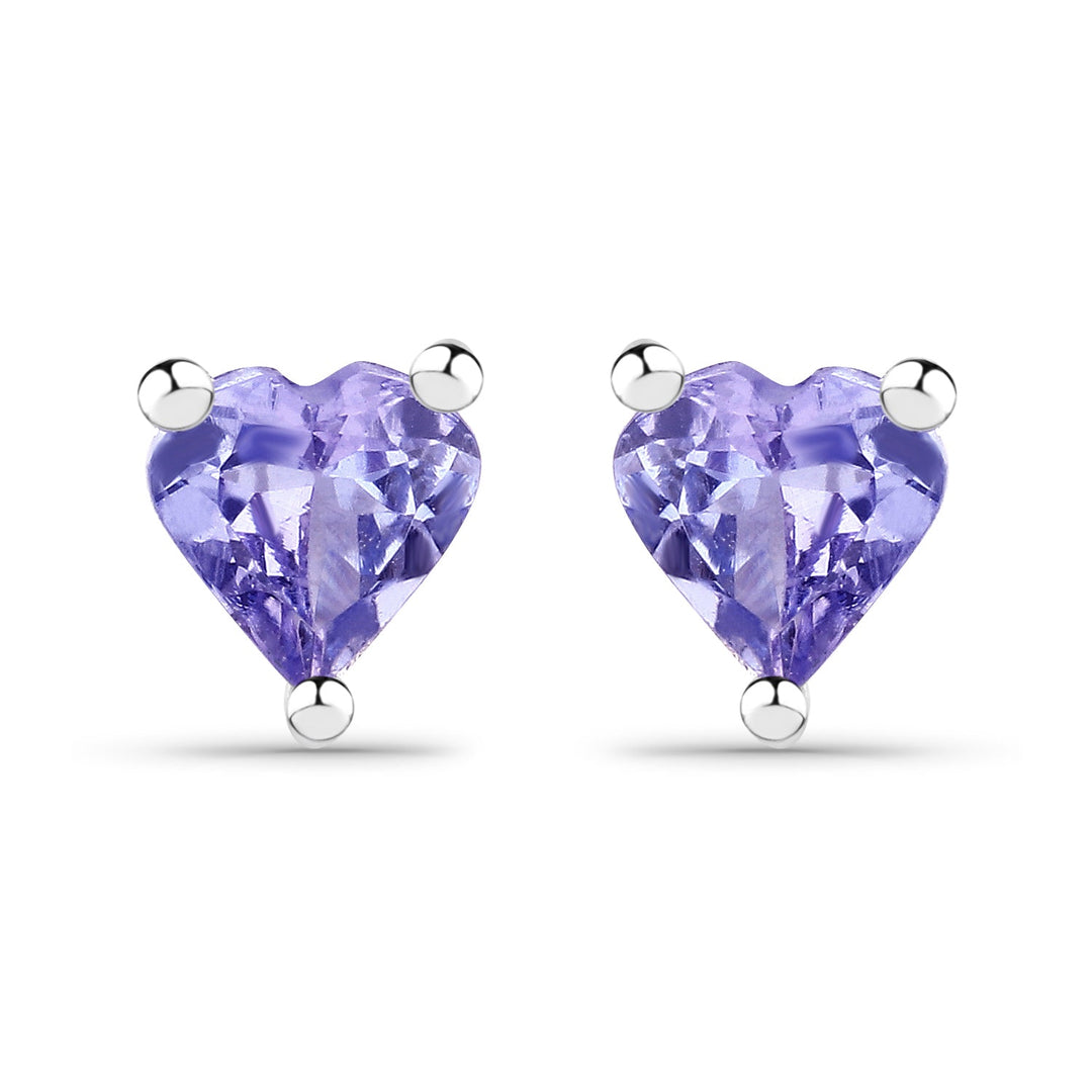 0.90 Carat Genuine Tanzanite .925 Sterling Silver Earrings