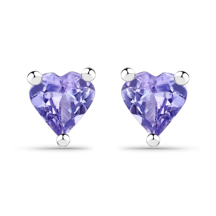 0.90 Carat Genuine Tanzanite .925 Sterling Silver Earrings