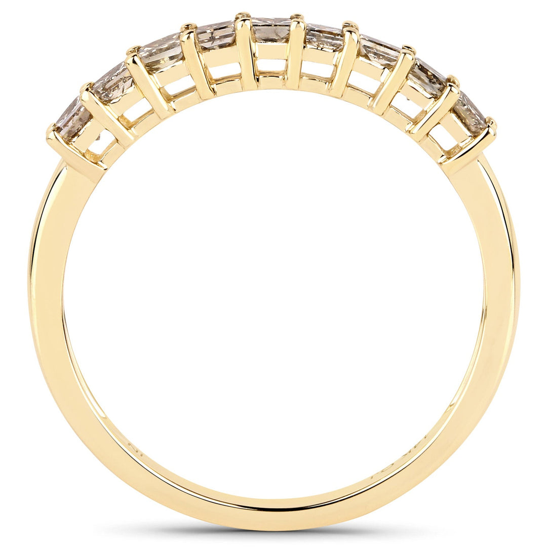 0.50 Carat Genuine Champagne Diamond 14K Yellow Gold Ring (I1-I2)