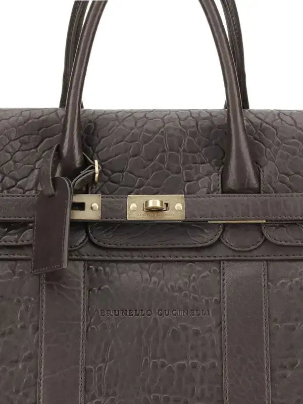 Brunello Cucinelli  men's brown Country Travel Bag