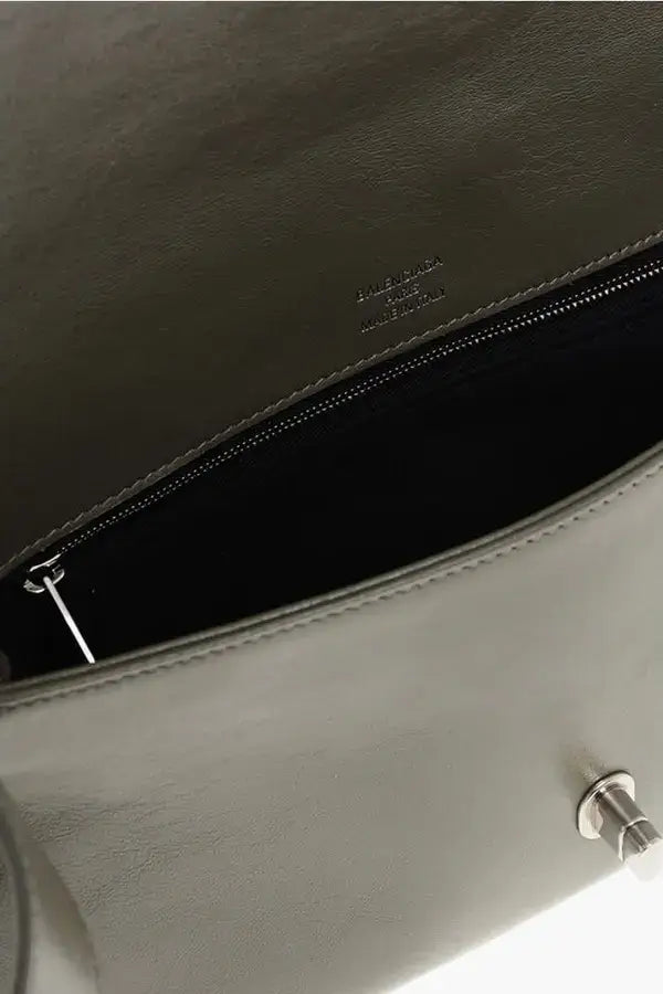 Balenciaga Leather SOFT FLAP Shoulder Bag with Chain strap carry