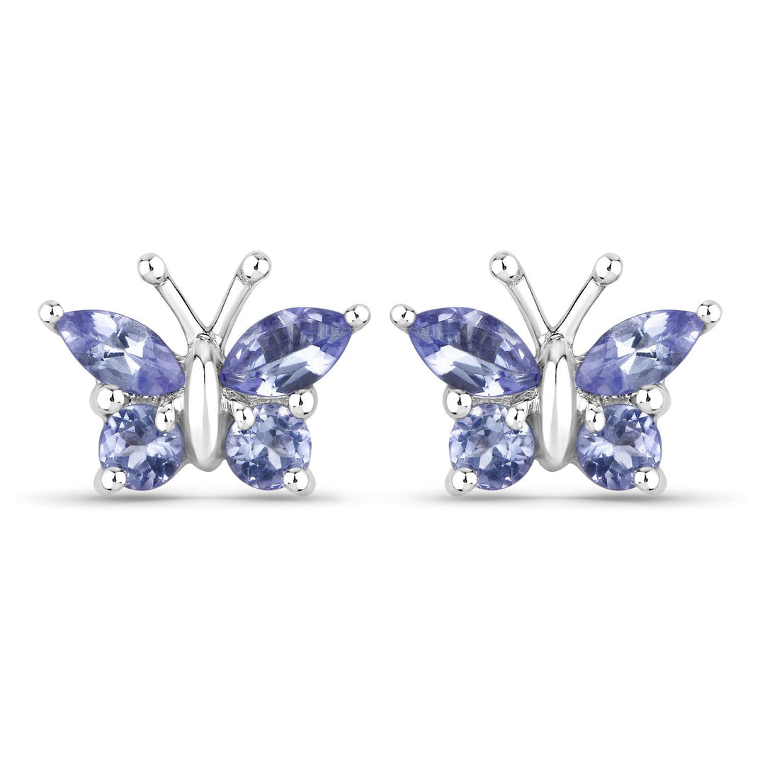 0.60 Carat Genuine Tanzanite .925 Sterling Silver Earrings