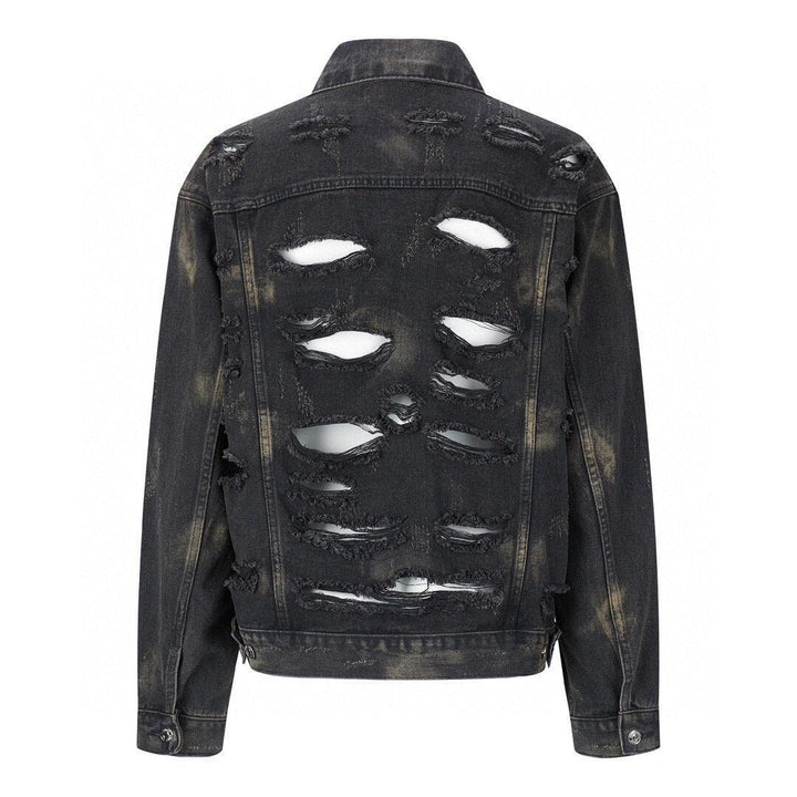 Balenciaga Oversized Distressed Denim Jacket - Black