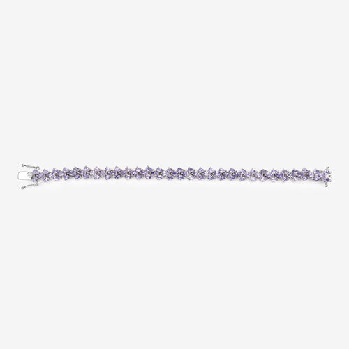 12.04 Carat Genuine Tanzanite .925 Sterling Silver Bracelet