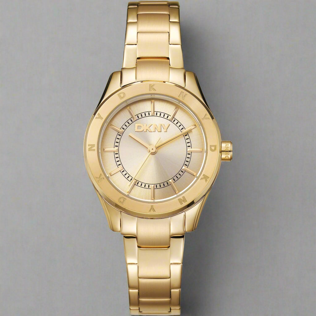 DKNY women's yellow gold tone analog stainless steel Watches