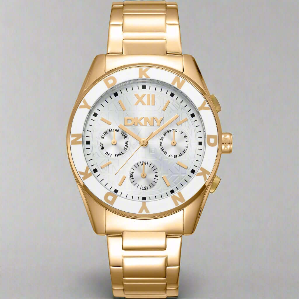 Assorted DKNY watches in various styles and finishes
