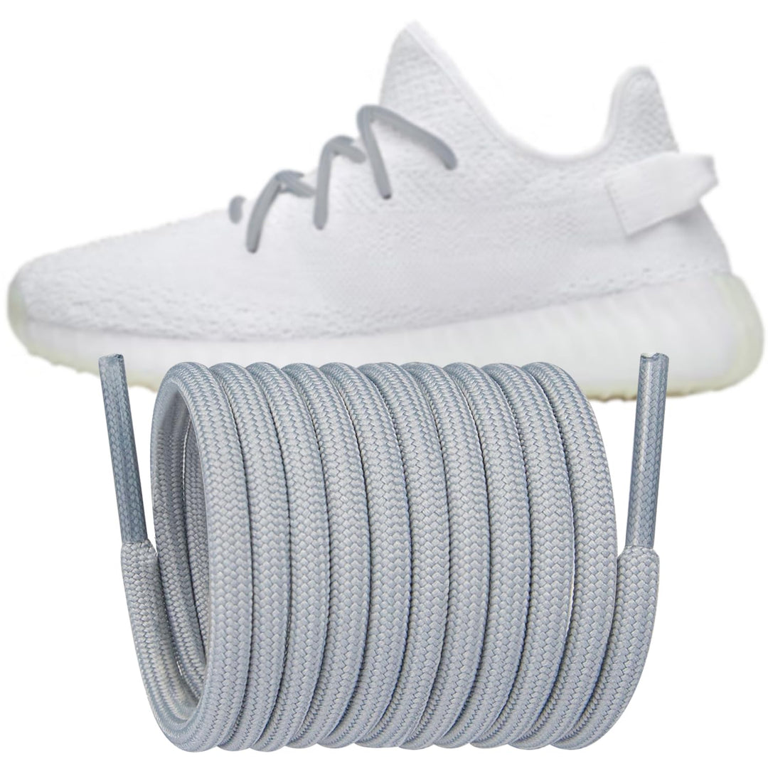 Endoto Shoelaces Replacement Round Laces for Adidas Yeezy Boost 350 V1/V2 380 500/500 HIGH 700 750 950 Sneaker Shoes(Color:GraySize:32Inch)