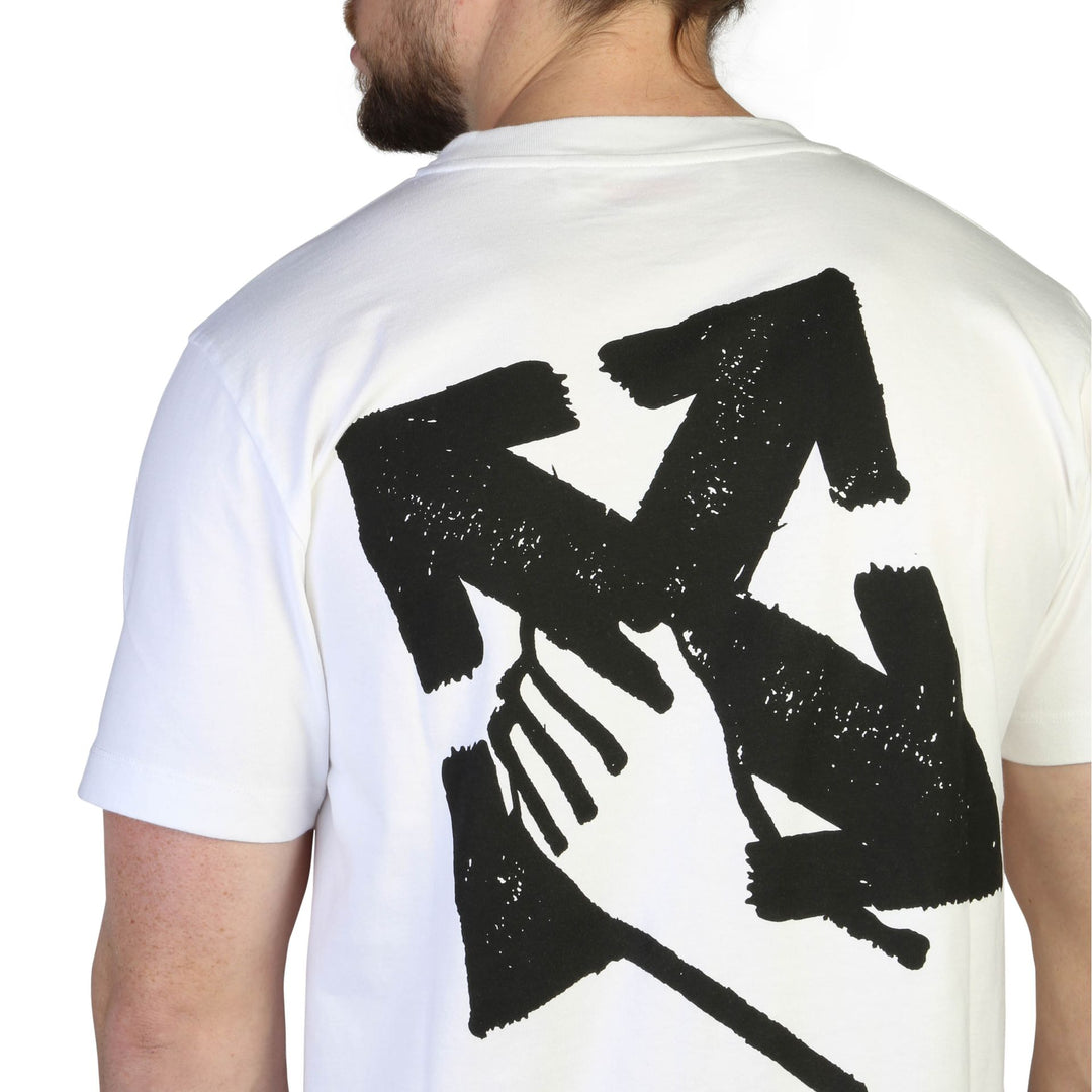 Off-White men's white and black rear logo T-shirts
