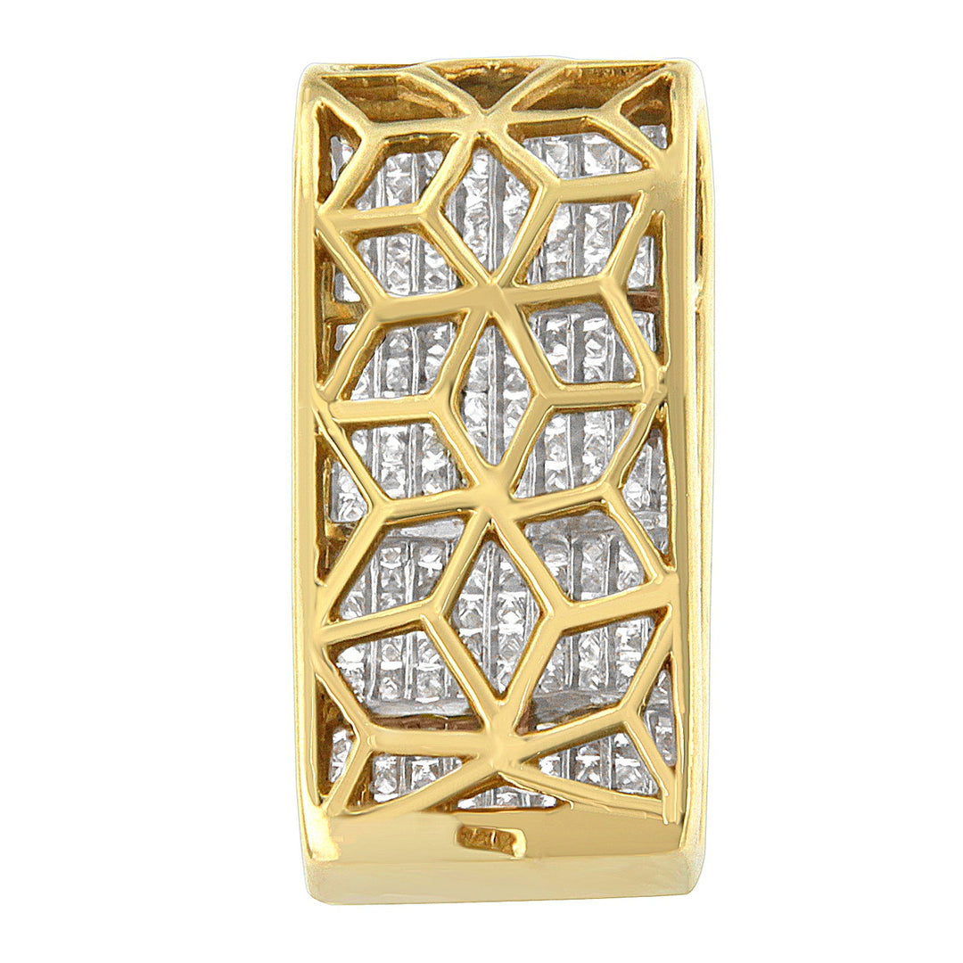 14K Yellow Gold Princess Cut Diamond Block Pendant Necklace (2 5/8 cttw, H-I Color, SI2-I1 Clarity)