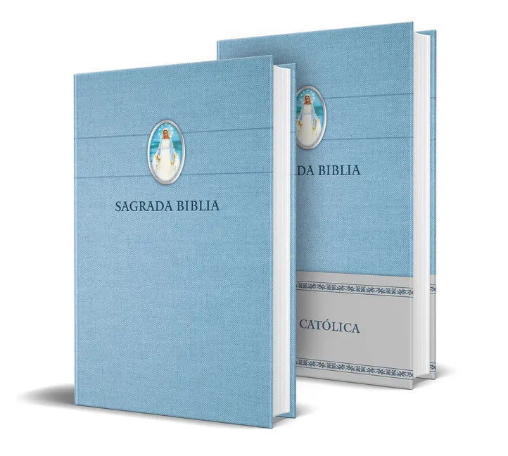Biblia Católica En Español Con Virgen Milagrosa En Cubierta / Catholic Bible in Spanish Hardcover, Blue - Hardcover