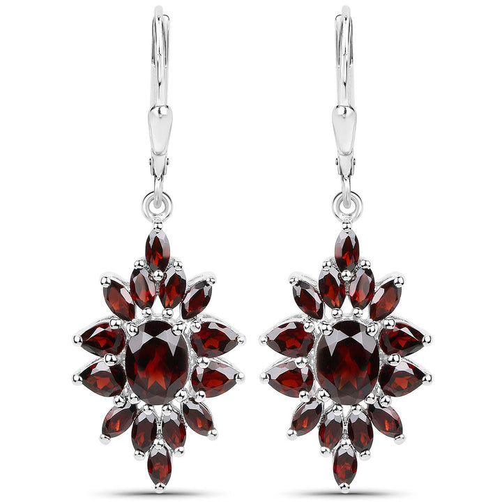 20.24 Carat Genuine Garnet .925 Sterling Silver 3 Piece Jewelry Set (Ring, Earrings, and Pendant w/ Chain)