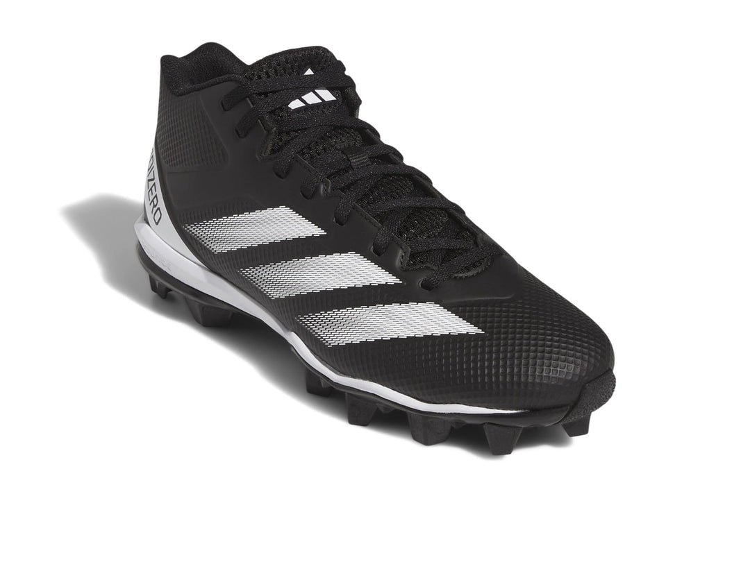 adidas Mens Adizero Impact.2 Spark Molded Football Sneaker Black/White/Black 9.5