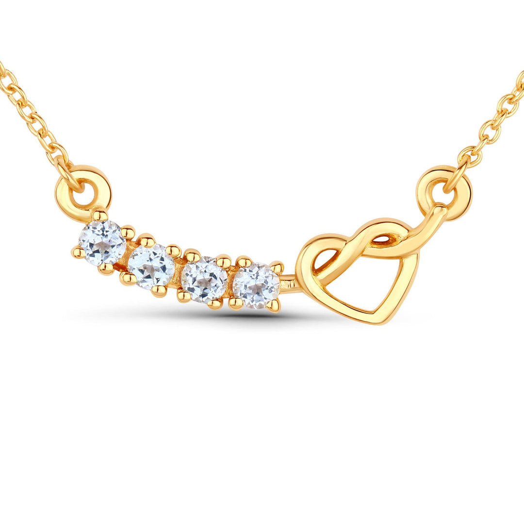 0.24 Carat Genuine Aquamarine .925 Sterling Silver Necklace