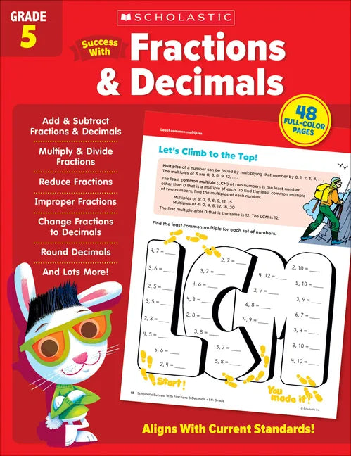 Scholastic Success with Fractions & Decimals Grade 5 Workbook - Paperback