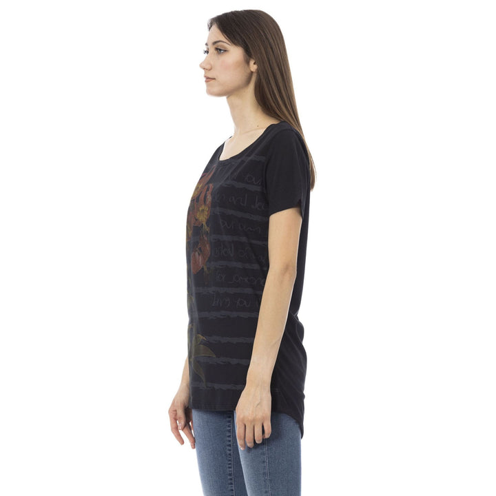 Trussardi Action women's black graphic printT-shirts