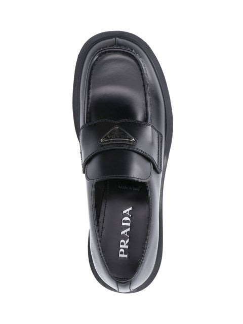 Prada Men Brushed Leather Loafers