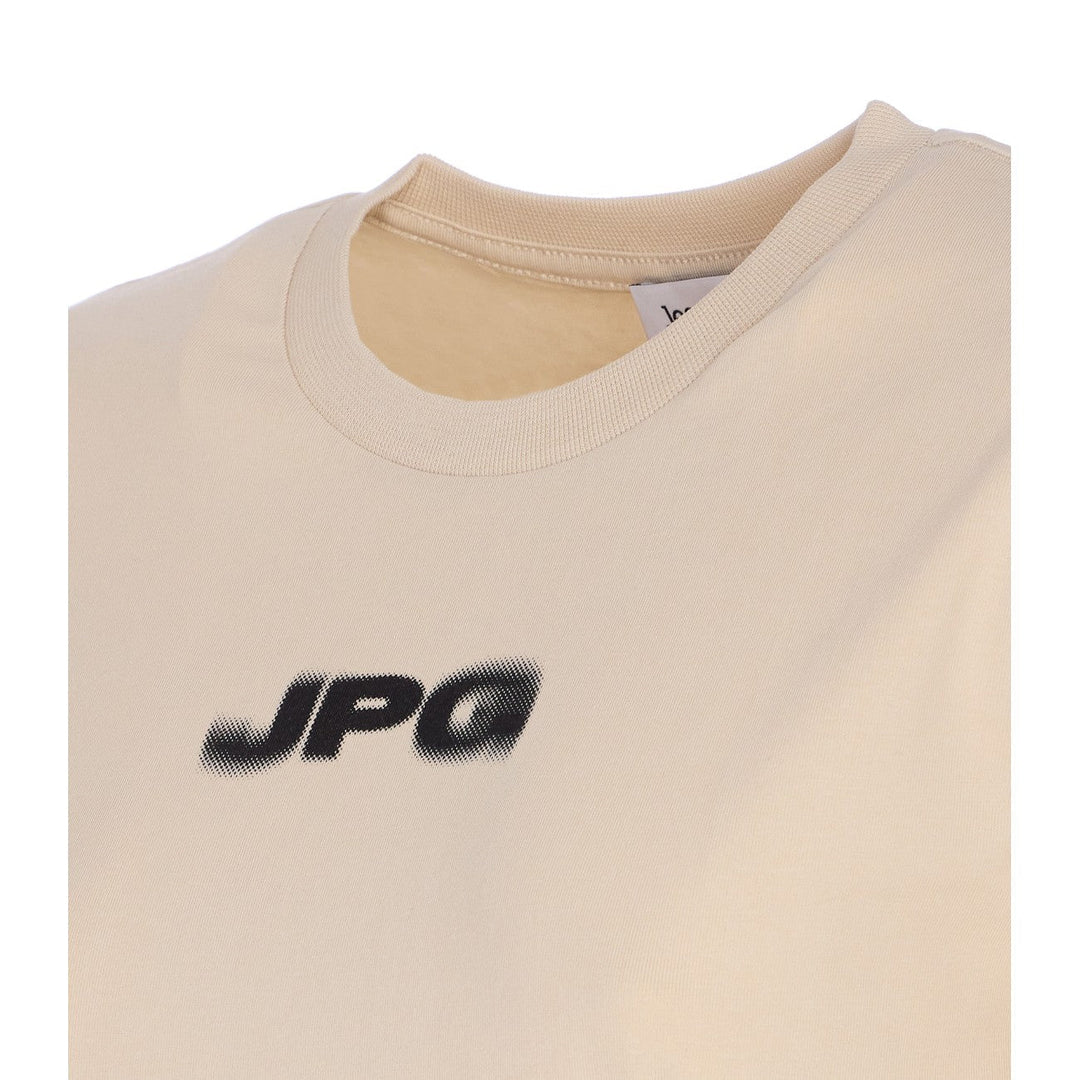 Beige sweatshirt with 'JPG' logo on a white background