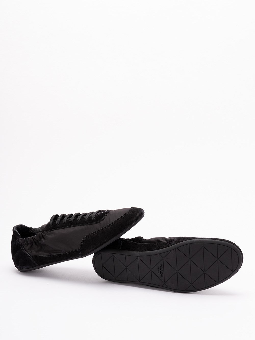 Prada Men `Collapse` Re-Nylon And Suede Sneakers