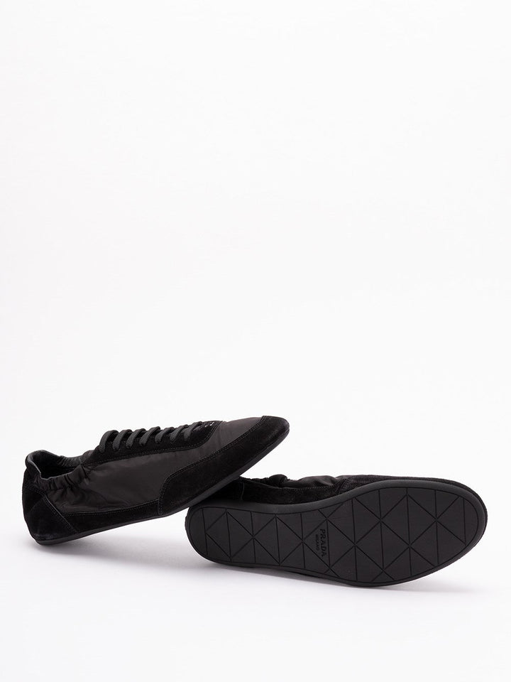 Prada Men `Collapse` Re-Nylon And Suede Sneakers