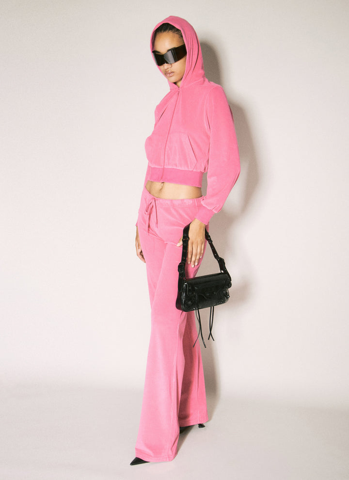 Balenciaga Women Bb Motel Zip-Up Hooded Sweatshirt