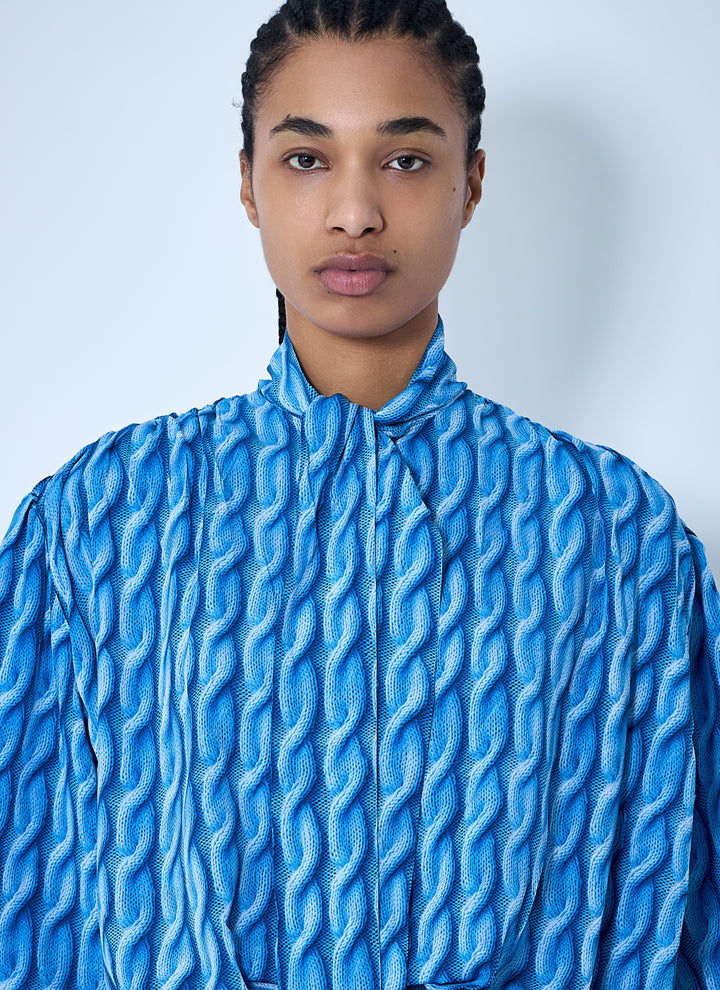 Balenciaga Women Double Sleeve Pleated Dress