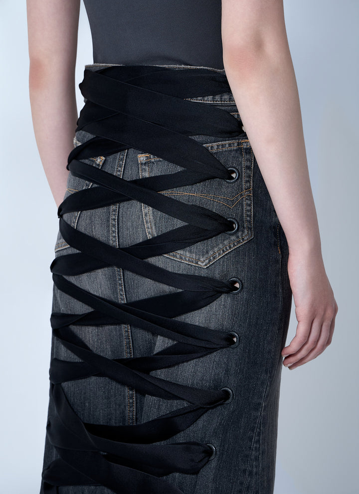 Balenciaga Women Lace-Up Skirt