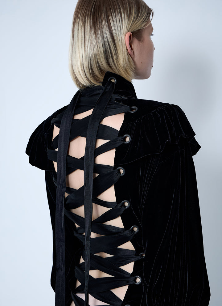 Balenciaga Women Lace-Up Dress