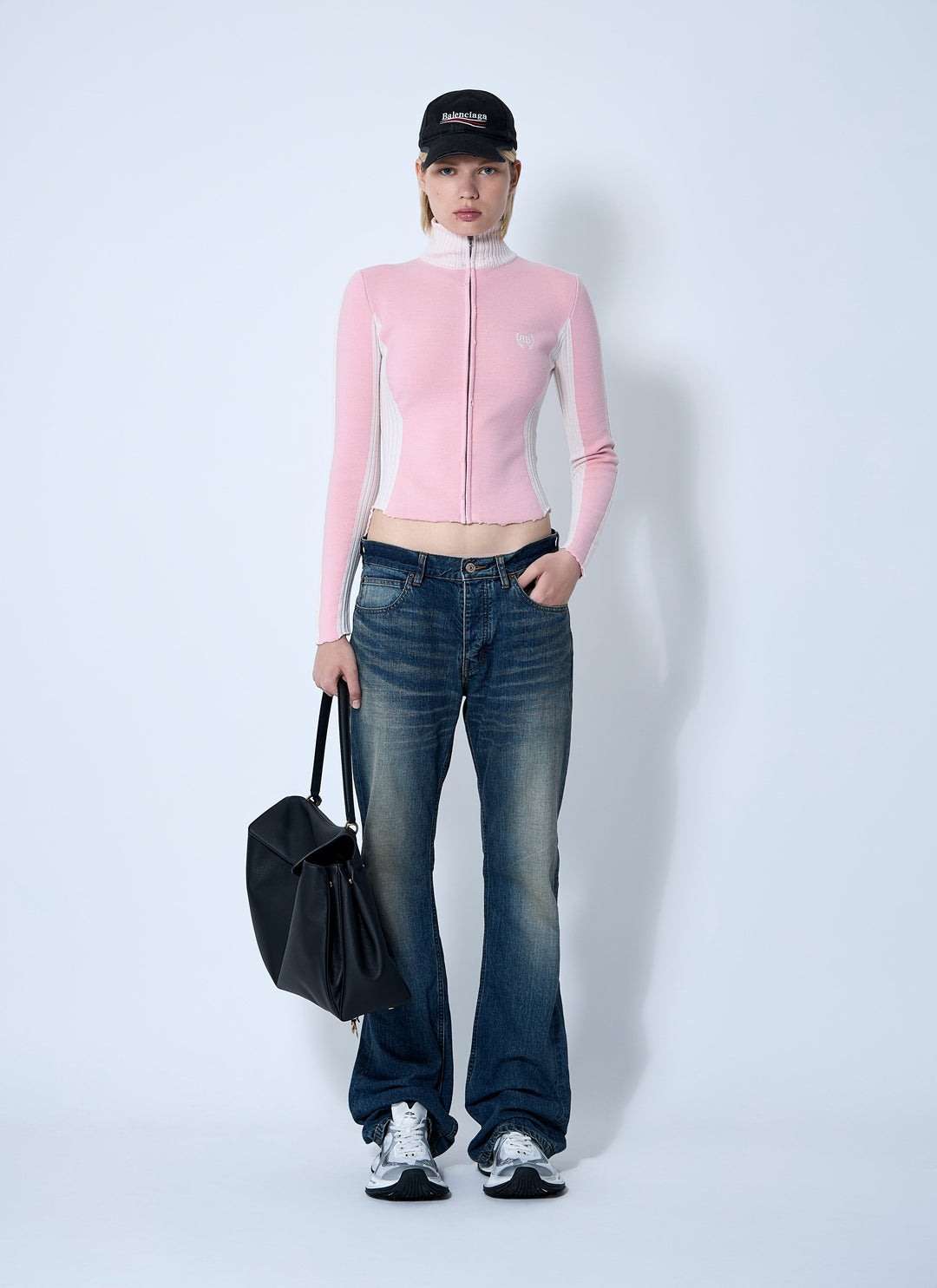 Balenciaga Women Zip-Up Human Being Hooded Sweatshirt