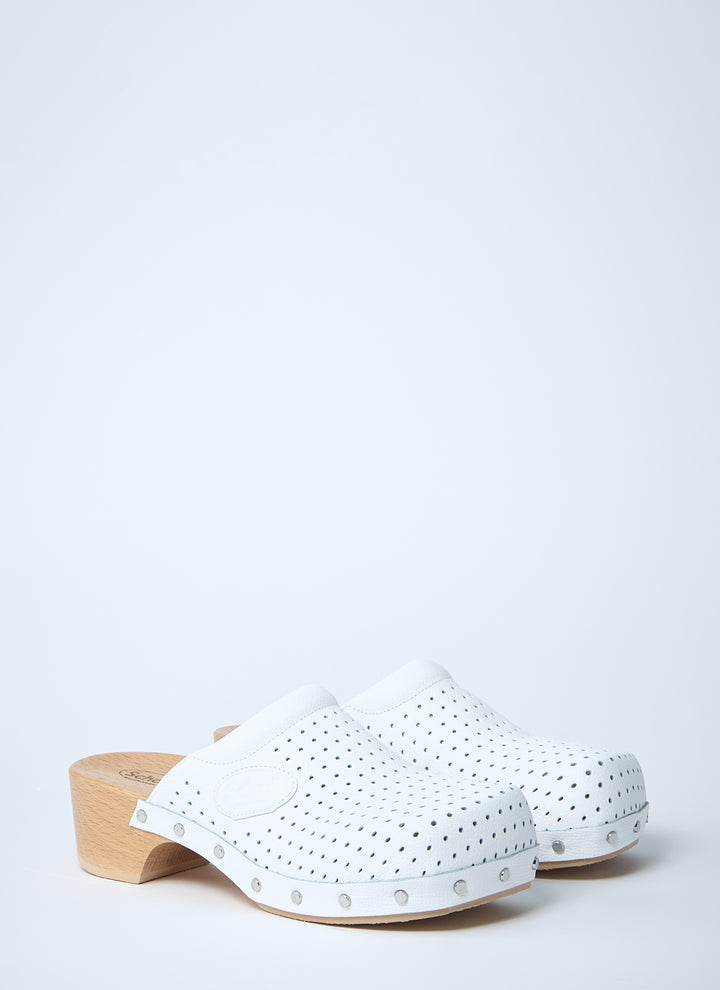 Balenciaga Women Perforated Heeled Clogs