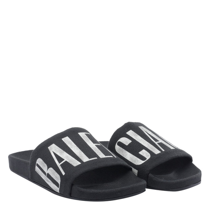 Balenciaga Men Balenciaga Logo Slide Sandals