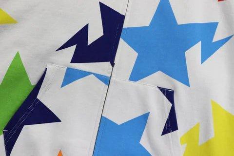 Bape Sta Pattern Relaxed Fit Full Zip Hoodie Multicolor