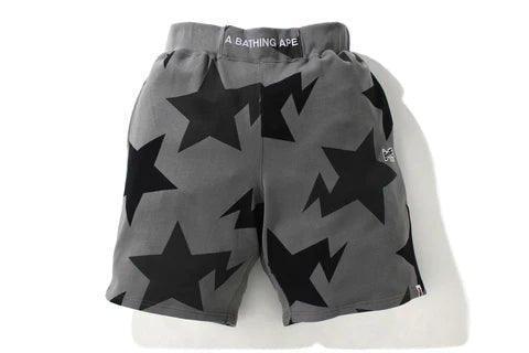 Bape Sta Pattern Wide Fit Sweat Shorts Black