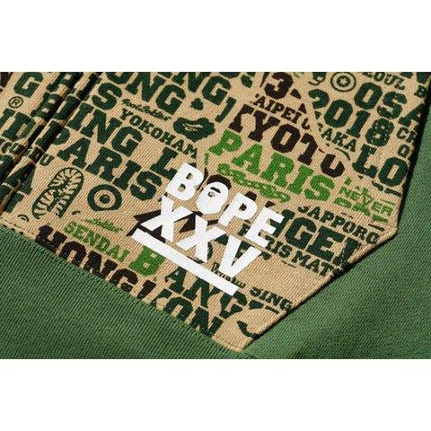 Bape XXV Cities Camo Shark Full Zip Hoodie Green