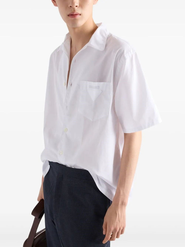 Prada Men Short-Sleeved Cotton Shirt