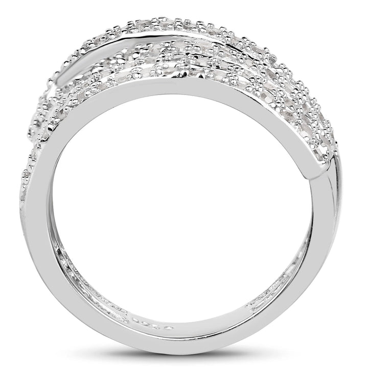 0.83 Carat Genuine White Diamond .925 Sterling Silver Ring