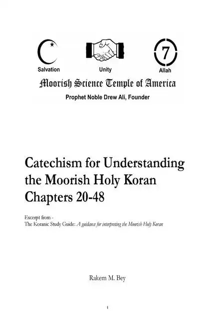 Catechism for Understanding the Moorish Holy Koran Chapters 20-48 - Paperback