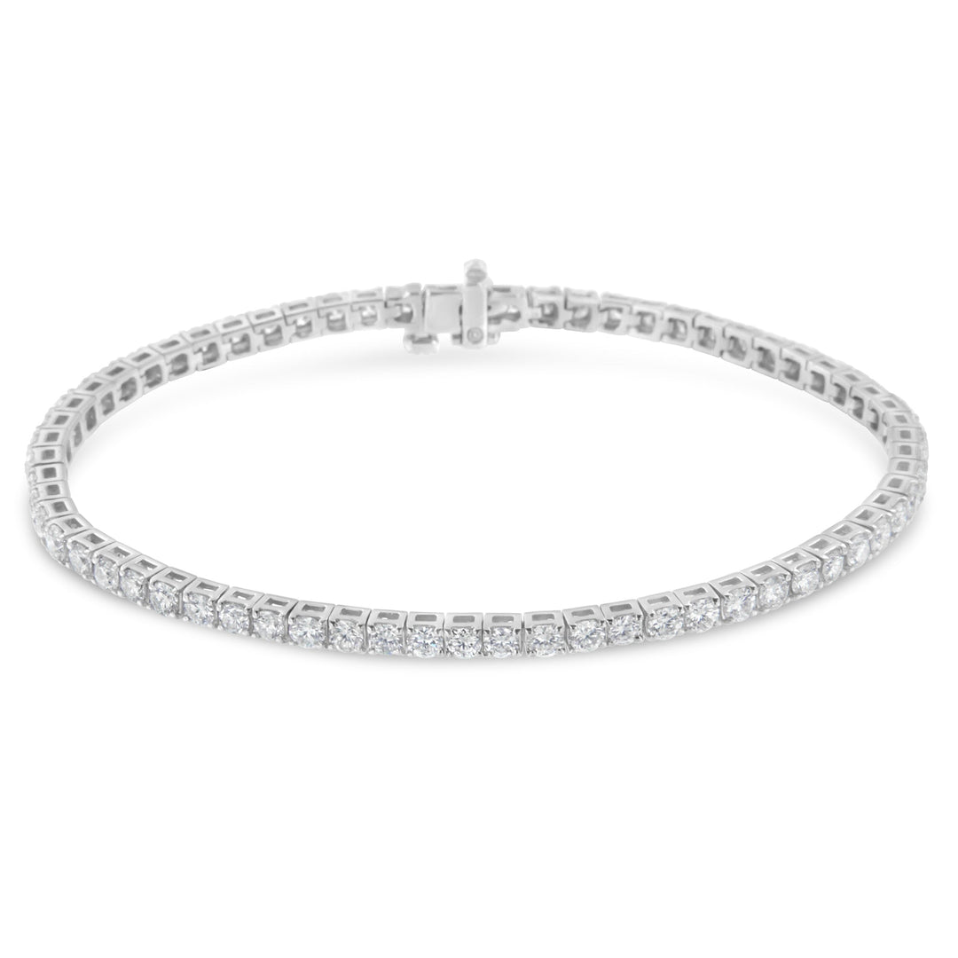IGI Certified 5.0 Cttw Cut Diamond 14K White Gold Classic 7â€ Tennis Bracelet (H-I Color, I1-I2 Clarity)