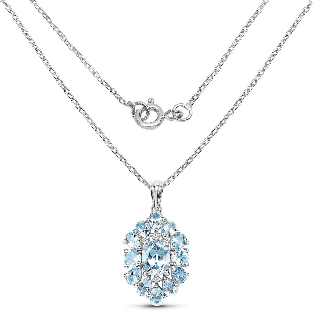 10.06 Carat Genuine Blue Topaz .925 Sterling Silver Pendant