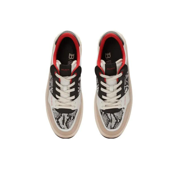 BALMAIN B-Court Flip Snakeskin-effect Sneakers