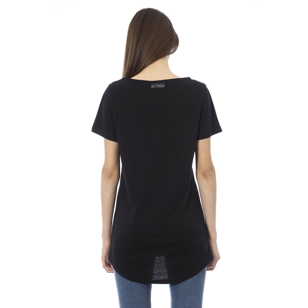 Trussardi Action women's black graphic printT-shirts